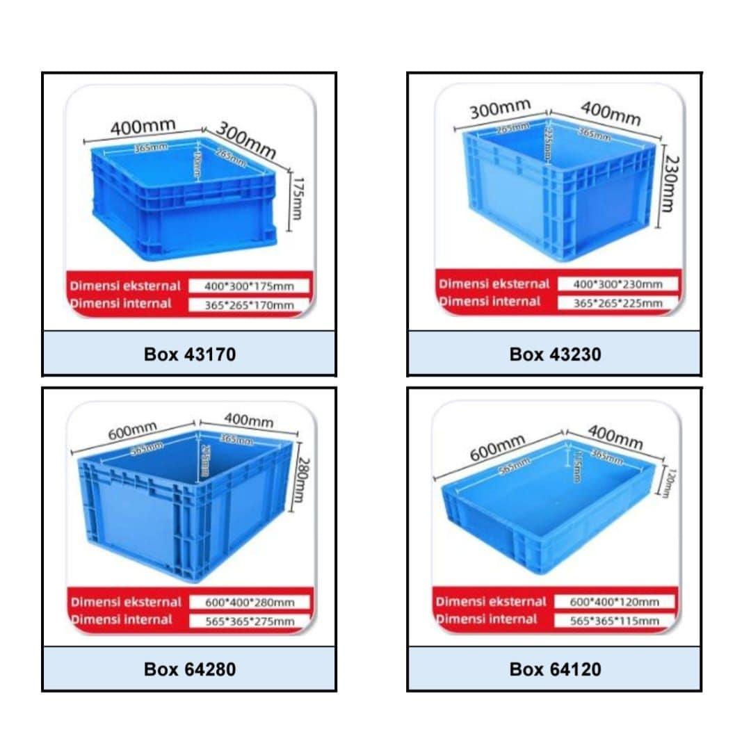 Box container industri semua ukuran HDPE virgin grade A