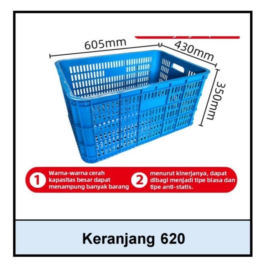 Keranjang industri HDPE bolong ventilasi produsen Cikarang