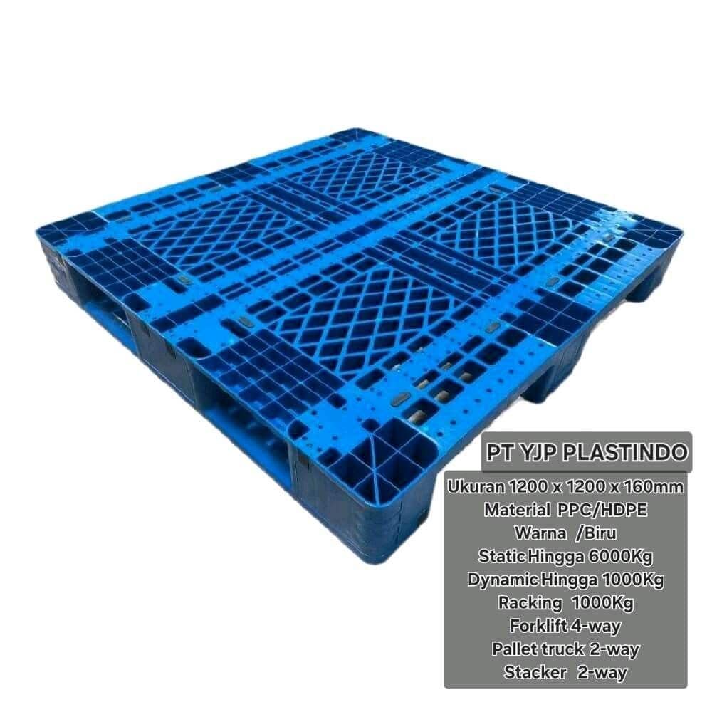 Pallet Plastik 1200x1200x160mm Type M HDPE Grade A Tampak Utama
